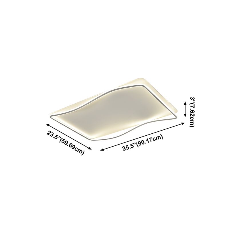 Modern Geometry Flush Ceiling Light 2-Head Bedroom LED Flush Mount Lamp with Acrylic Shade