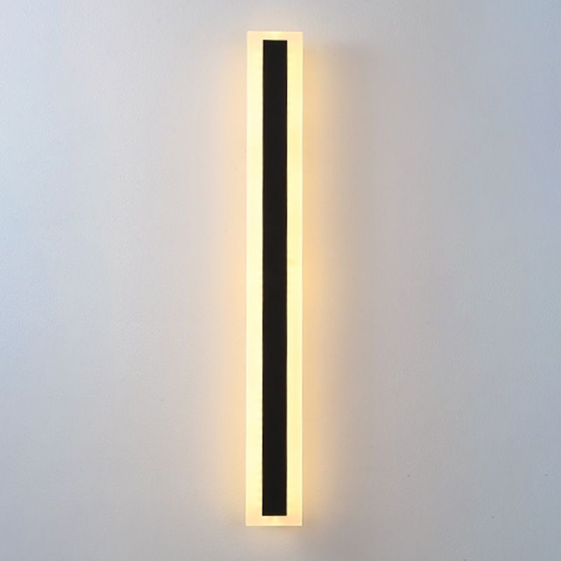 Metall Linearer Schatten Wandleuchten Moderner Stil ein leichtem Lichtmontage Licht in Schwarz