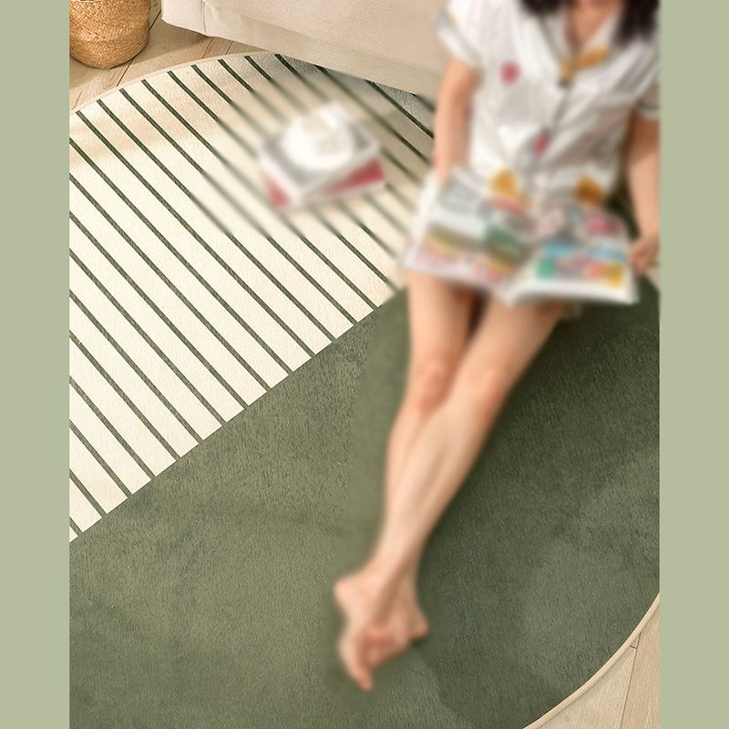 Colorful Modern Area Rug Green Color Block Carpet Stain Resistant Washable Rug for Living Room