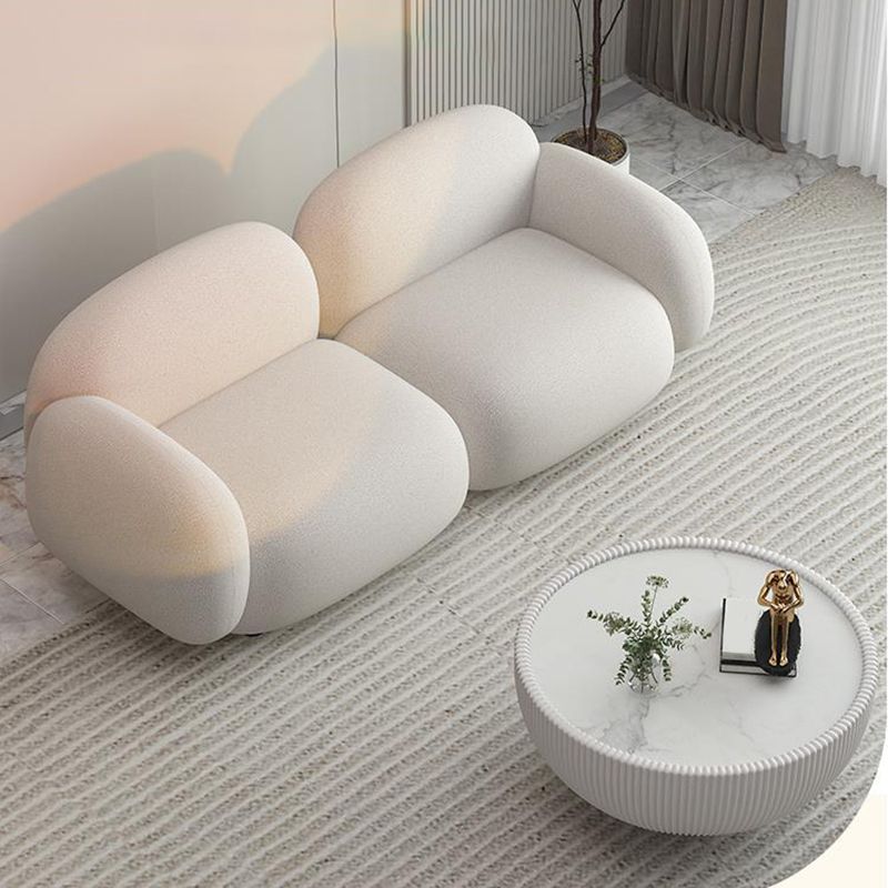 Contemporary Stain Resistant Settee Recessed Arm Sofa for Living Room
