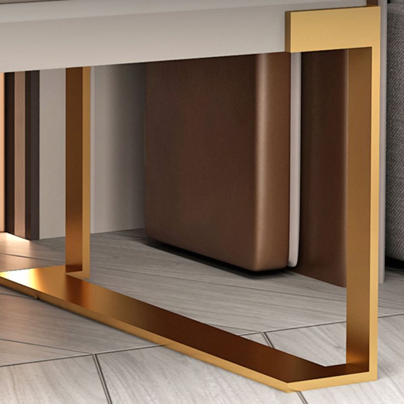 20'' Tall Glam Accent Table Nightstand Drawer Storage Faux Leather Nightstand with Legs