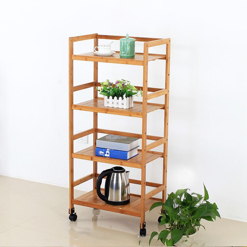 Brown Color Modern Style Bookshelf Bamboo Bookcase for Study Room