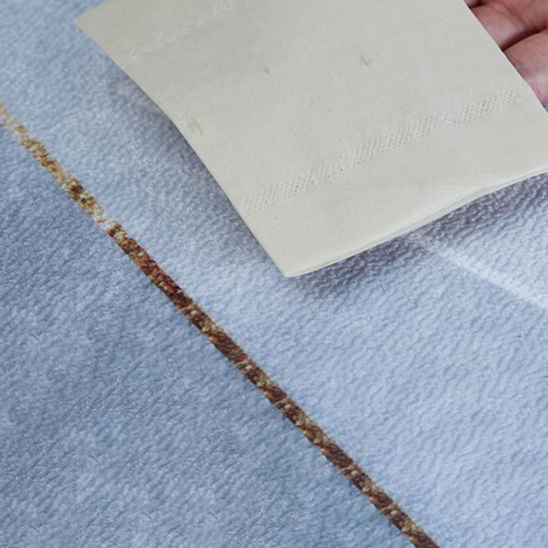 Grey Modern Rug Polyester Striola Area Rug Stain Resistant Rug for Living Room