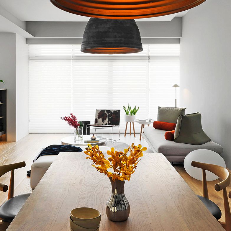 Solid Wood Dining Table Industrial Rectangle Table with Sled Base
