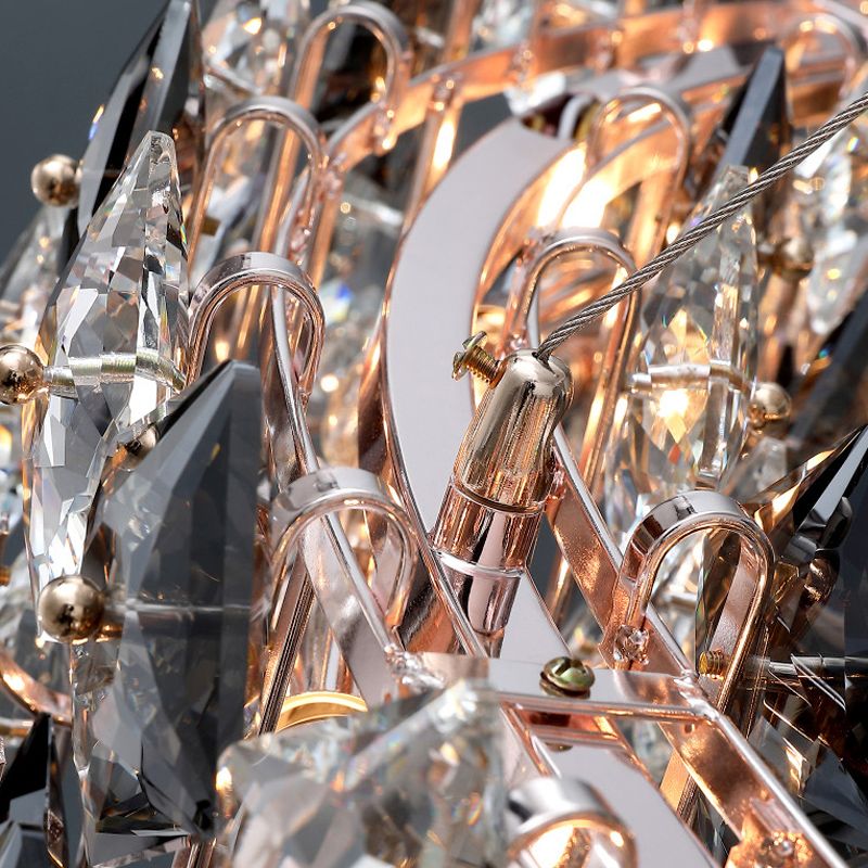 Geometric Pendant Lights Modern Crystal Pendant Lighting Fixture in Grey