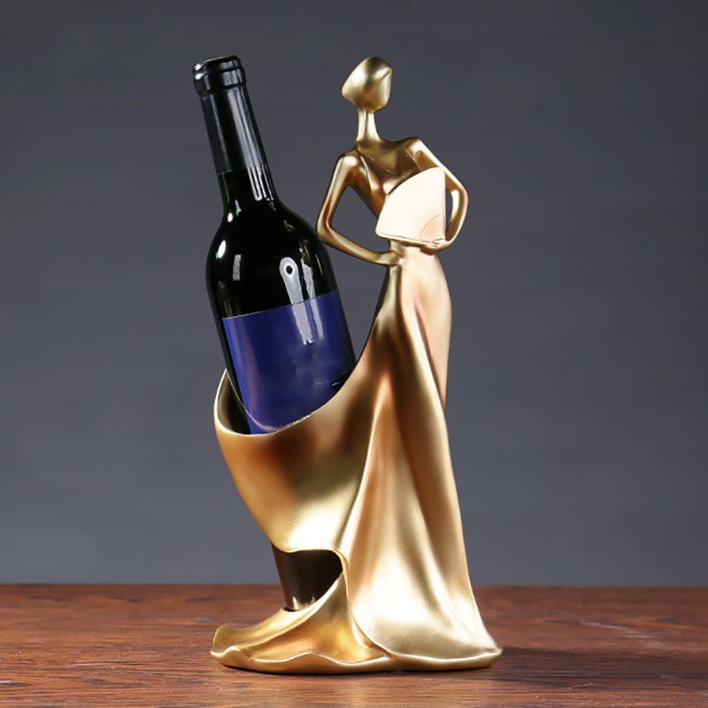 Tabletop Resin Wine Bottle Rack Glam Bottle Holder for Living Room