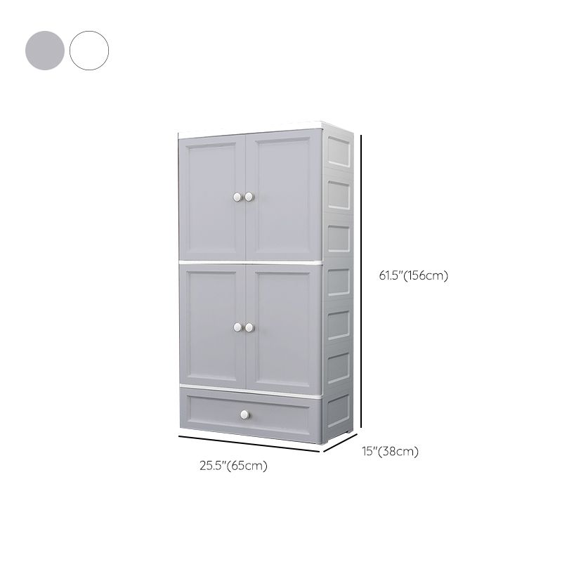 Matte Finish Plastic Storage Cabinet Modern Hinged Door Cabinet