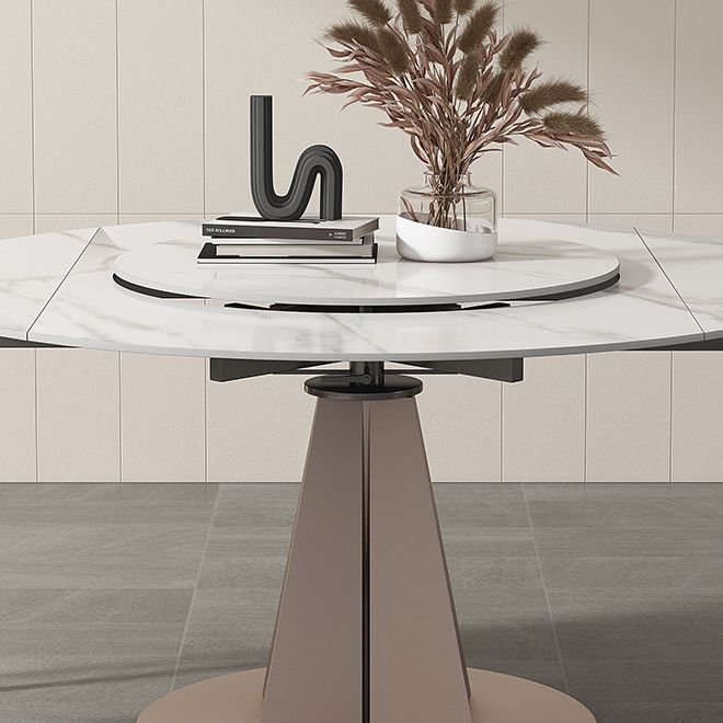 1/2/5/7 Pieces Round Glam Stone Furniture Standard Height Dining Table Set