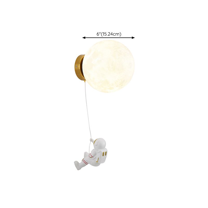 Modern Style Wall Mount Light 1-Light Spherical with Plastic Shade for Bedroom