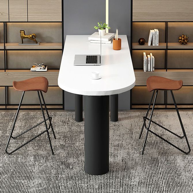 Specialty Solid Wood Bar Table with 3 Legs Contemporary Pub Table for Home