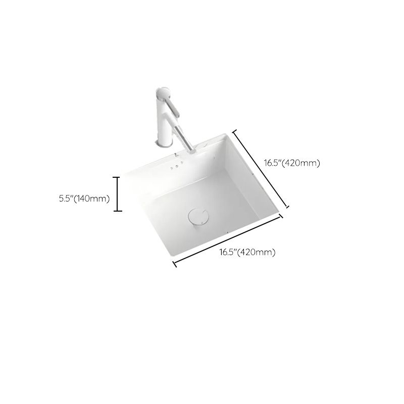 Modern Style Bathroom Sink Undermount Ceramic Bathroom Sink in White