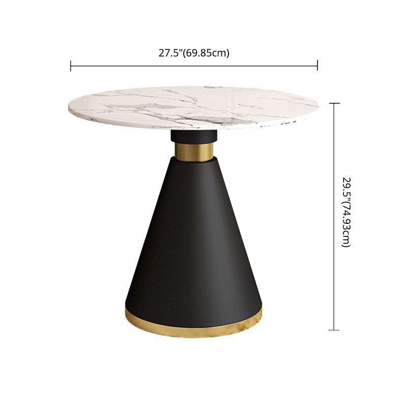 Glam Kitchen Dining Room Set Standard Height with Round Top and Metal Leg Dining Furniture