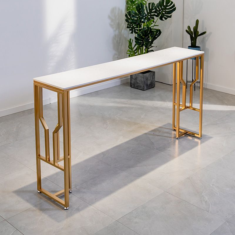 Glam Bar-height Table with Gold Legs and Metal Base Bar Table