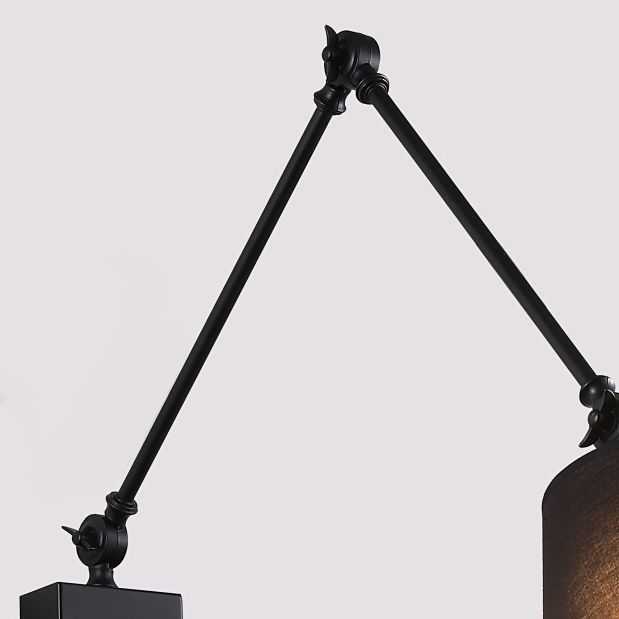 Modern Style Wall Light Fabric Shade Arm Adjustable Sconce Lamp for Bedroom