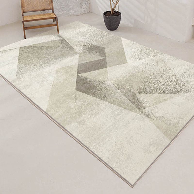 Modern Style Rug Beige Polyester Area Rug Stain Resistant Rug for Home Decor