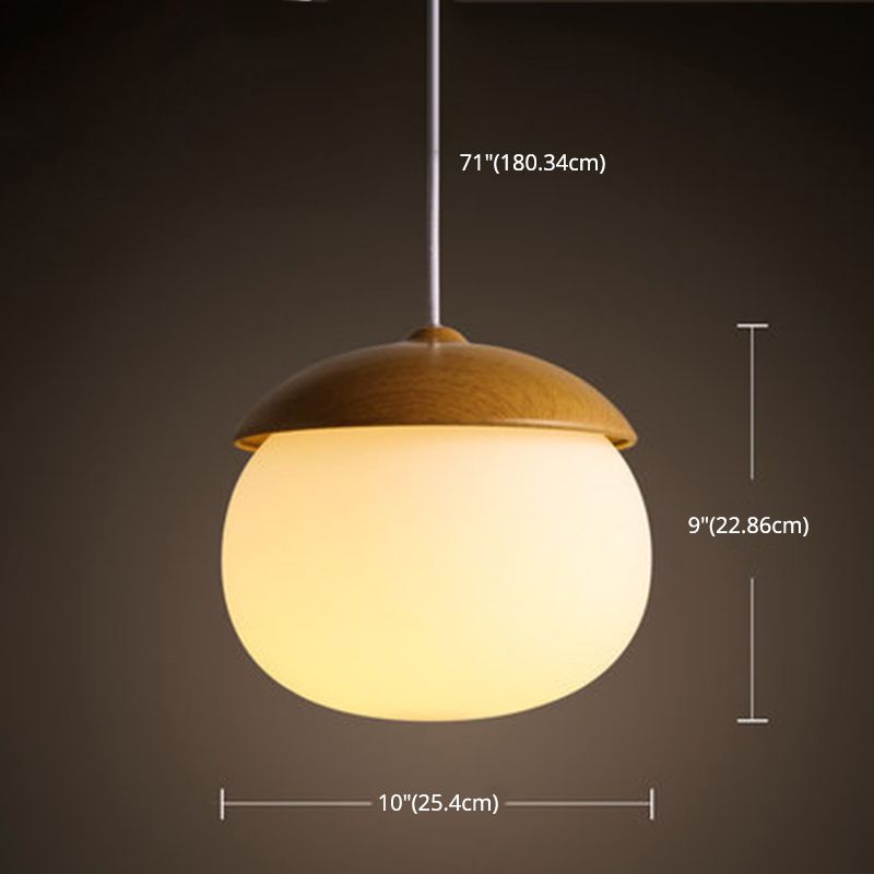 1 luces colgantes de forma especial ligera nueces creativas mini lámpara colgante en sombra de vidrio