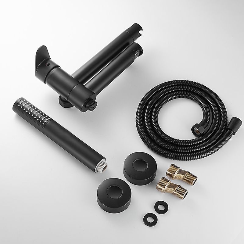 Contemporary Wall Mounted Tub Filler Single Handle Metal Faucet