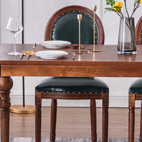 Traditional Solid Wood Dining Room Set with Rectangle Top and 4 Legs Base Dining Furniture