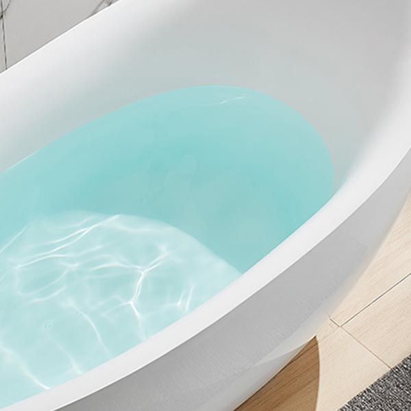 Modern Oval Acrylic Bathtub Home Freestanding Bath Tub in White