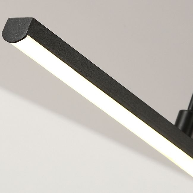 Estilo moderno Luces de isla de forma lineal Metal 2 Iluminación de la isla de la luz en negro