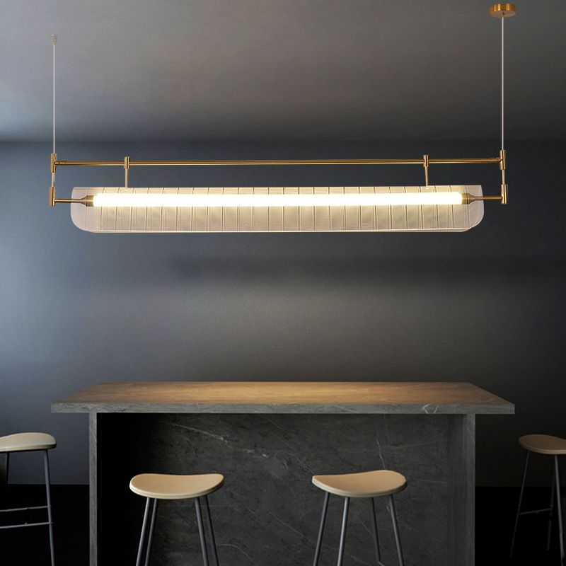Acrylic Shade Ceiling Pendant Light Modern Linear Shape Island Lighting Ideas for Kitchen