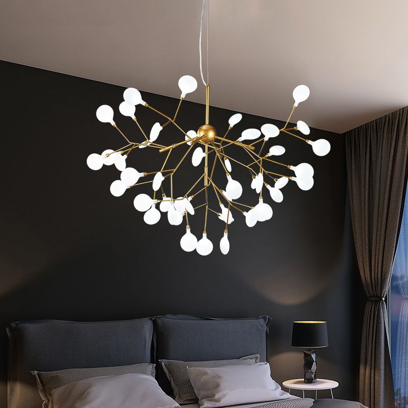 36 luci lampadario lampadario camera da letto con sfumatura acrilica simile a un ramo moderno luce sospensione in oro moderna