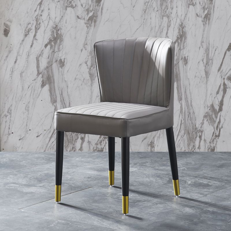 Modern Style Dining Chair Armless Chair with Wood Legs for Kitchen