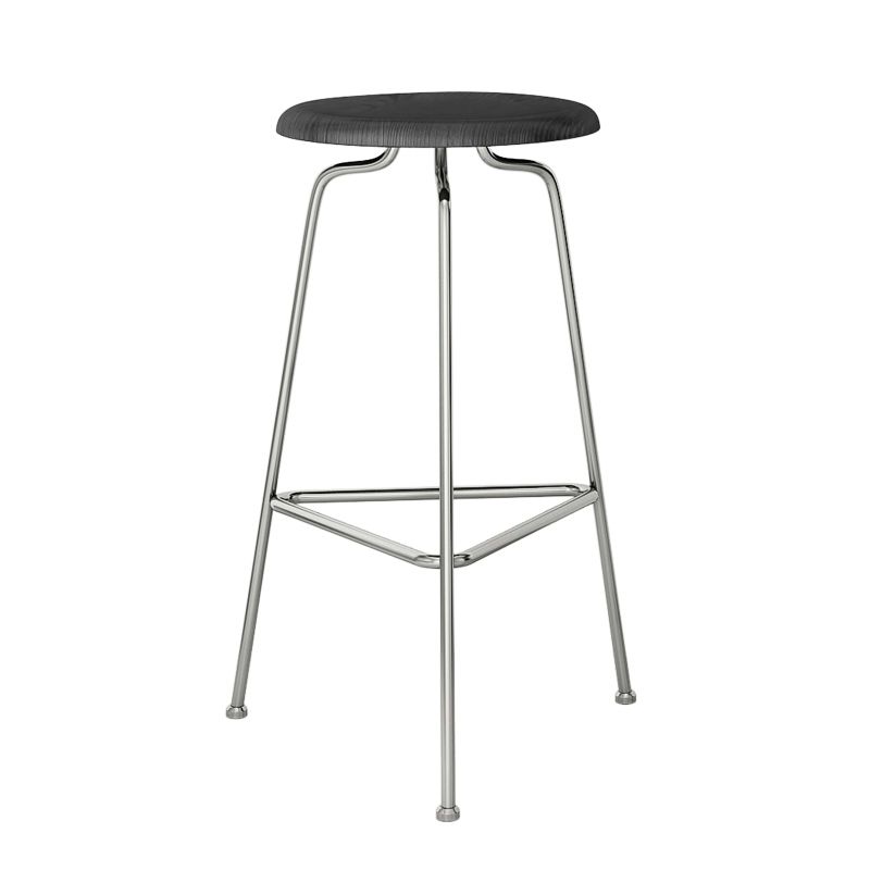 Contemporary Armless Round Backless Bar Stool with Metal Base