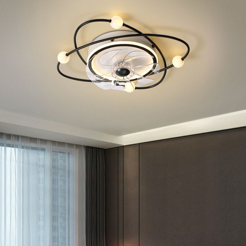 Nordic Round Flush Mount Lüfter Leuchtung Acryl Schlafzimmer LED SEMI Flush Leuchte