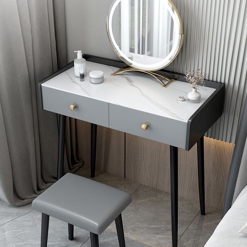 Modern 28.9 " Height 1- Drawer Slate Top Table Makeup Vanity