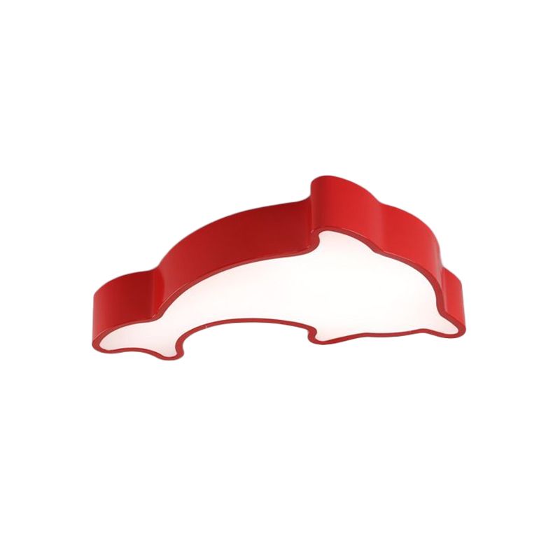 Weiß/Rot/Gelb Delphin Beleuchtung Kinder LED Acryl Flush Mount Deckenleuchte Licht für Schlafzimmer