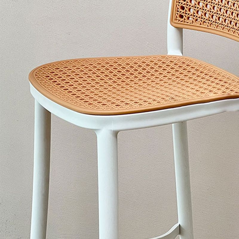 Modern Style Backrest Counter Stool with Metal Base and 4 Legs