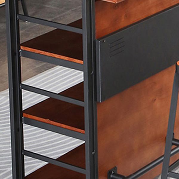 Industrial 1/2/3 Pieces Counter Height Set Rectangle Solid Wood Pub Table Set