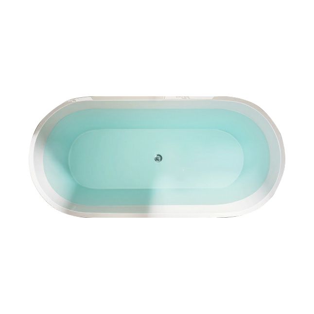 Contemporary Oval Acrylic Bathtub Soaking Drop-in Bathtub with Faucet
