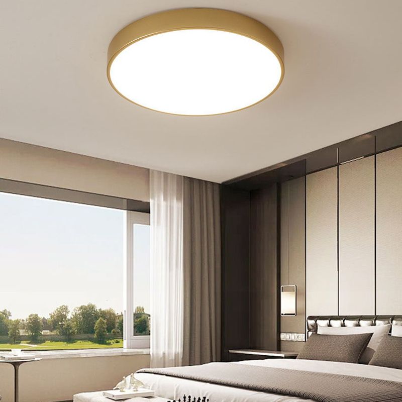 Minimalist LED Flush Mount Ceiling Light Golden Geometry Ceiling Lamp with Acrylic Shade