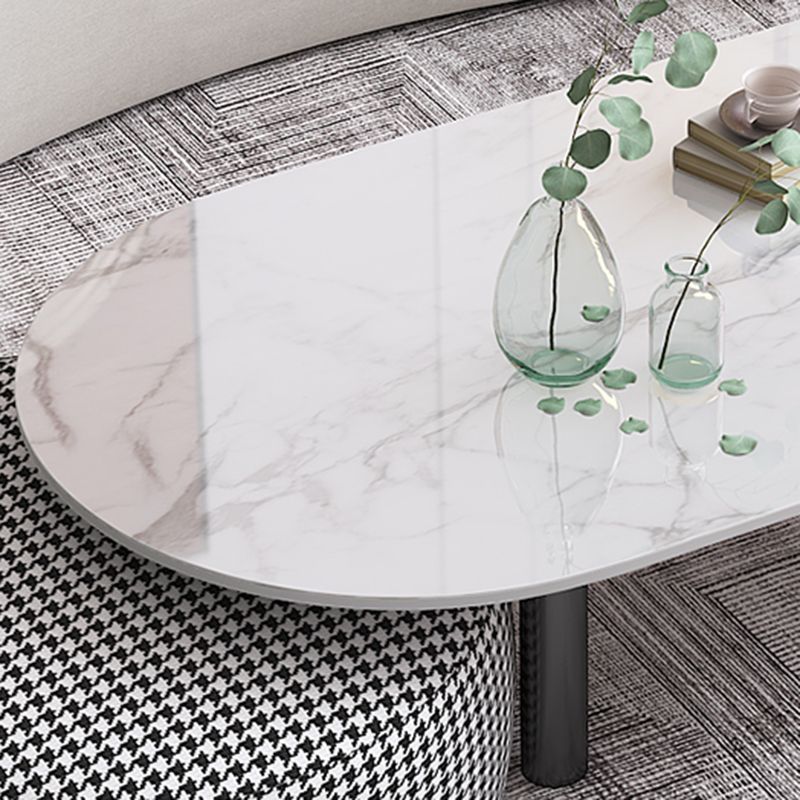 Glam 3 Legs Cocktail Table Oval Coffee Cocktail Table for Living Room