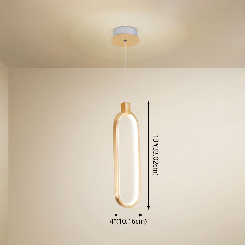 Gold LED Bedroom Hanging Pendant Light Metal Single Head Small Ceiling Pendant Light