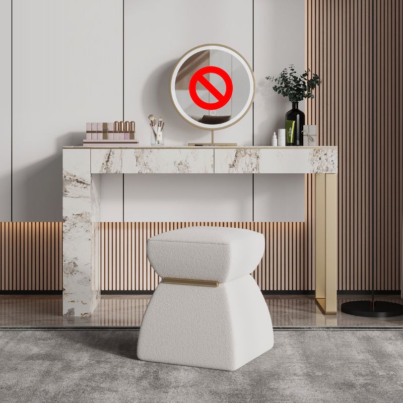 Two Piece Luxurious Vanity Set Stainless Steel and Stone Dresser