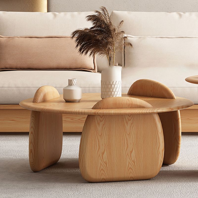 Contemporary Solid Wood Coffee Table Light Wood Coffee Cocktail Table
