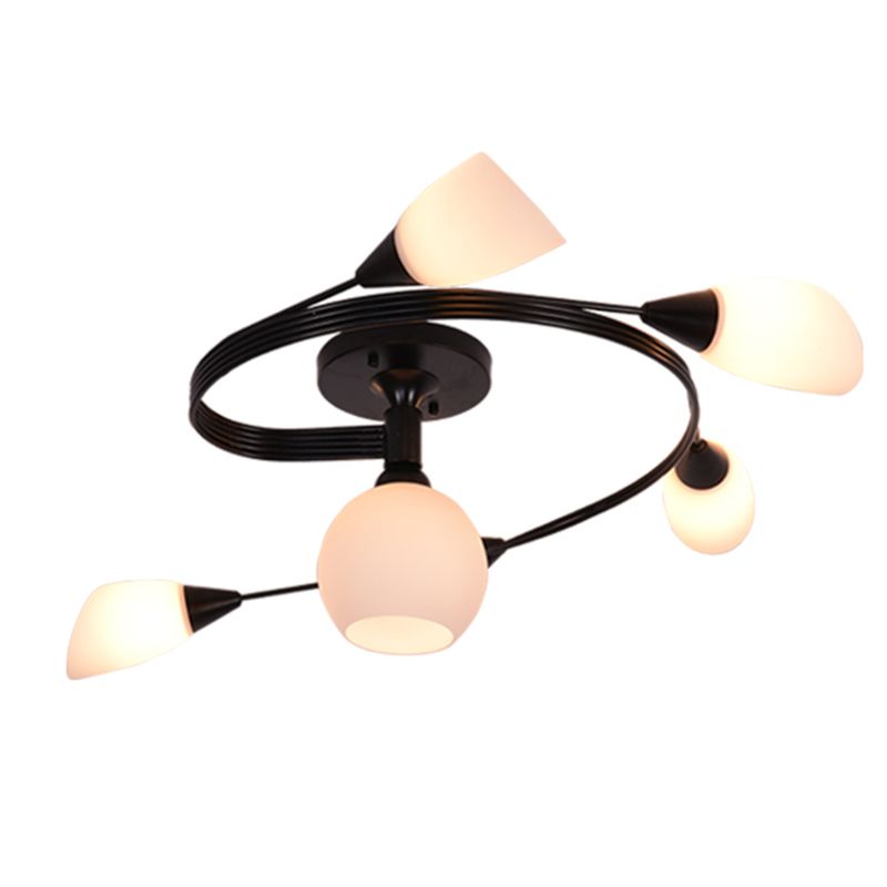 Witte glazen inbouwlamp Moderne stijl Eenvoud Slaapkamerplafondlamp