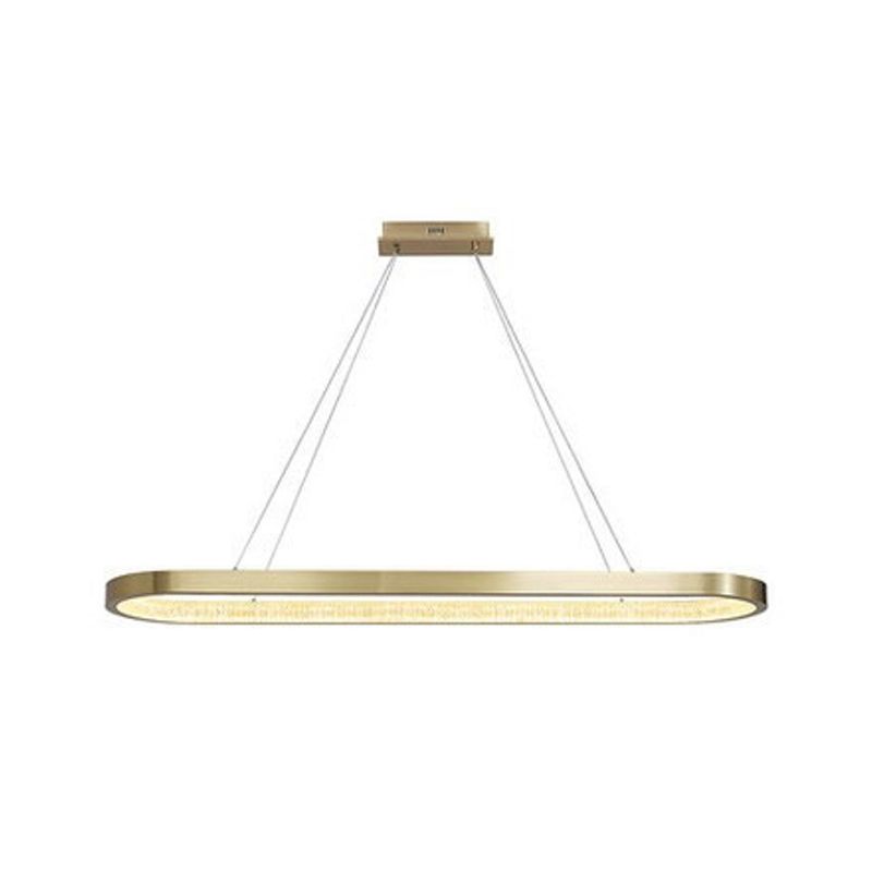 Estilo moderno colgante colgante en forma de metal ovalado 1 luz de la luz de la luz en oro