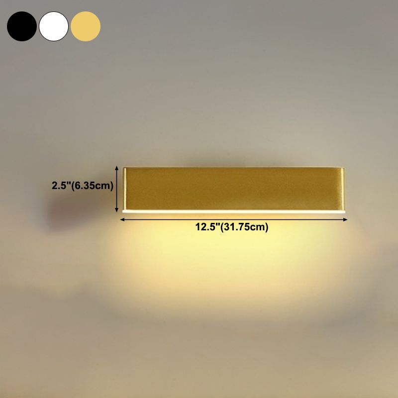 Modern Style Rectangular Wall Lamps Metal 1 Light Wall Mounted Lamps