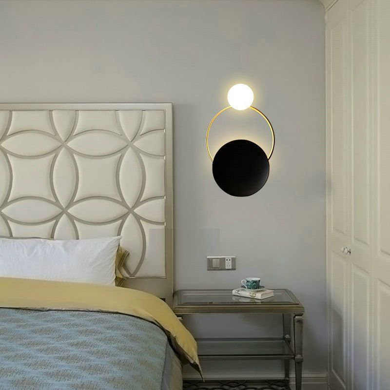 Geometric Wall Mount Lamp Ring with 2-Light Contemporary Minimalist Style Wall Light