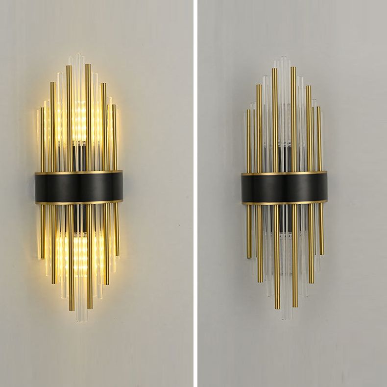 Sombra geométrica de 2 luces Diclas de pared Moderna Moder de monte de pared de estilo de cristal
