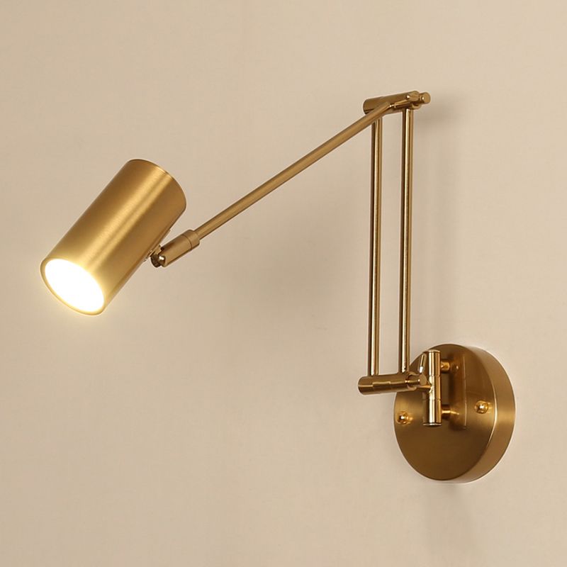 Metal Geometric Swing Arm Wall Lighting Modern 1-Light Wall Mounted Light Fixture