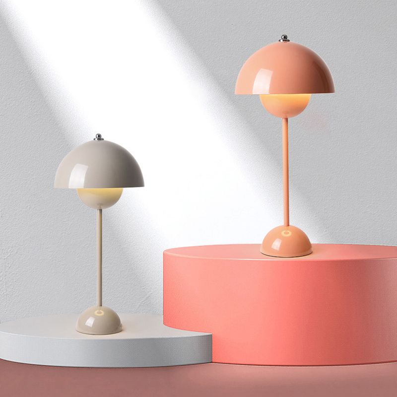 Macaron Dome Shade Table Lamp, Metal Table Light with An On/Off Switch