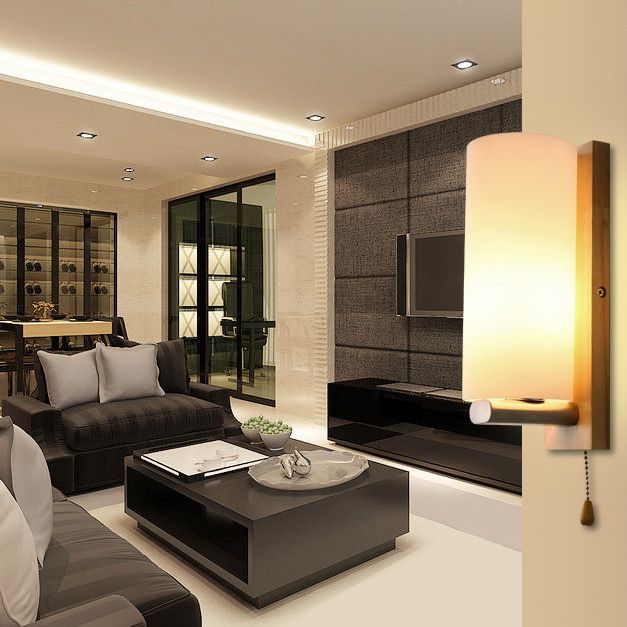 Ultra-modern Cylinder Wall Mount Lighting Glass Wall Mounted Light Fixture for Living Room