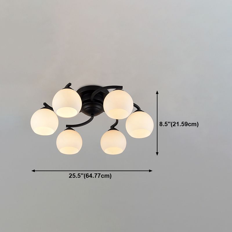 Lámpara de montaje de punto de luz de techo de bola tradicional en negro