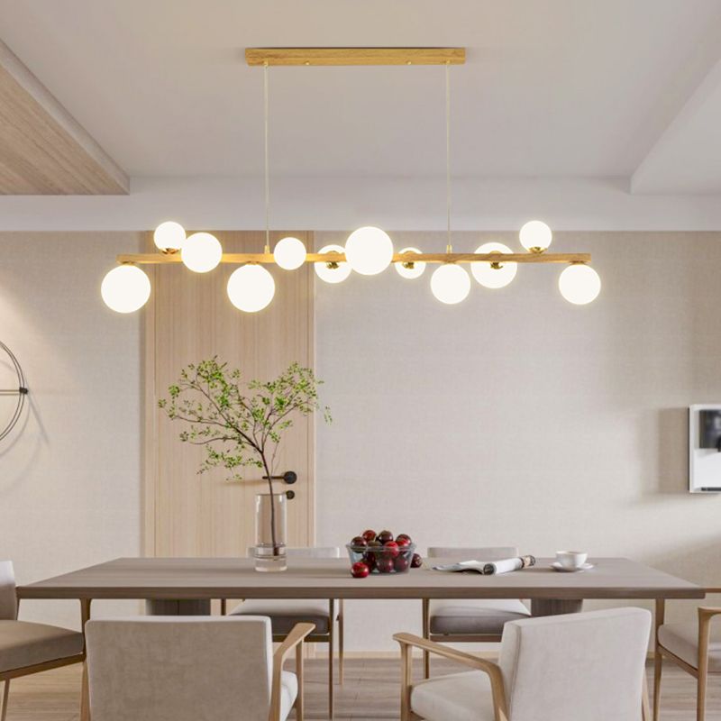 Nordic Style Iron Hanging Lamp Ball Shape Island Light Fixture for Bedroom