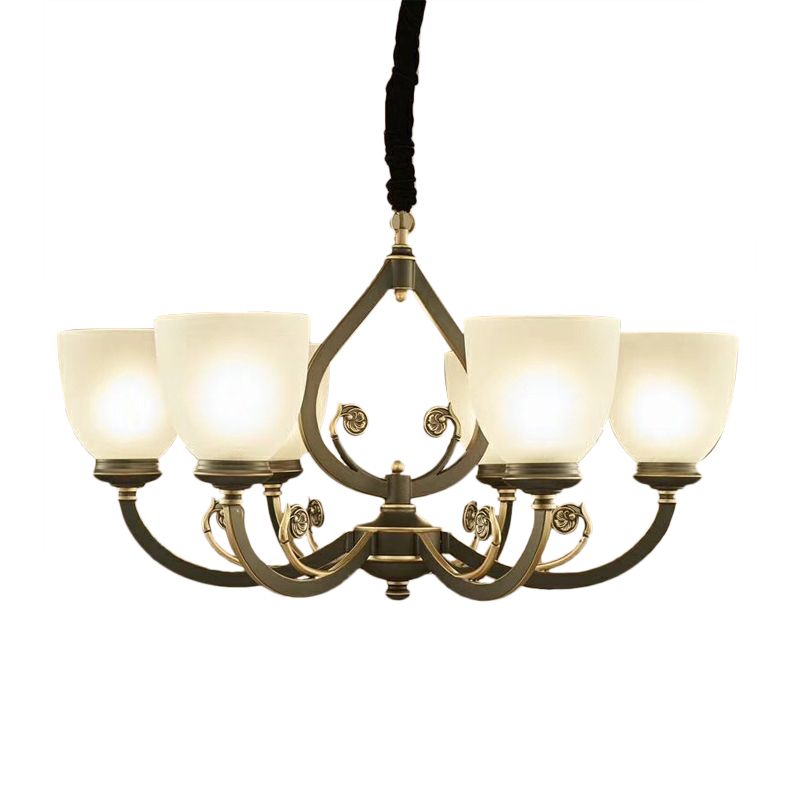 Zwart curvy arm plafond hanglamp traditioneel metaal 6/8-head woonkamer kroonluchter verlichtingsarmatuur